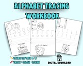 Alphabet Tracing & Coloring Workbook | Printable ABC Worksheets A–Z | Preschool Handwriting Practice PDF