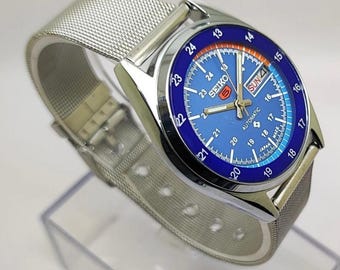 Refurbished Seiko 5 Automatic Watch, Blue Dial, Stainless Steel Men's Wristwatch