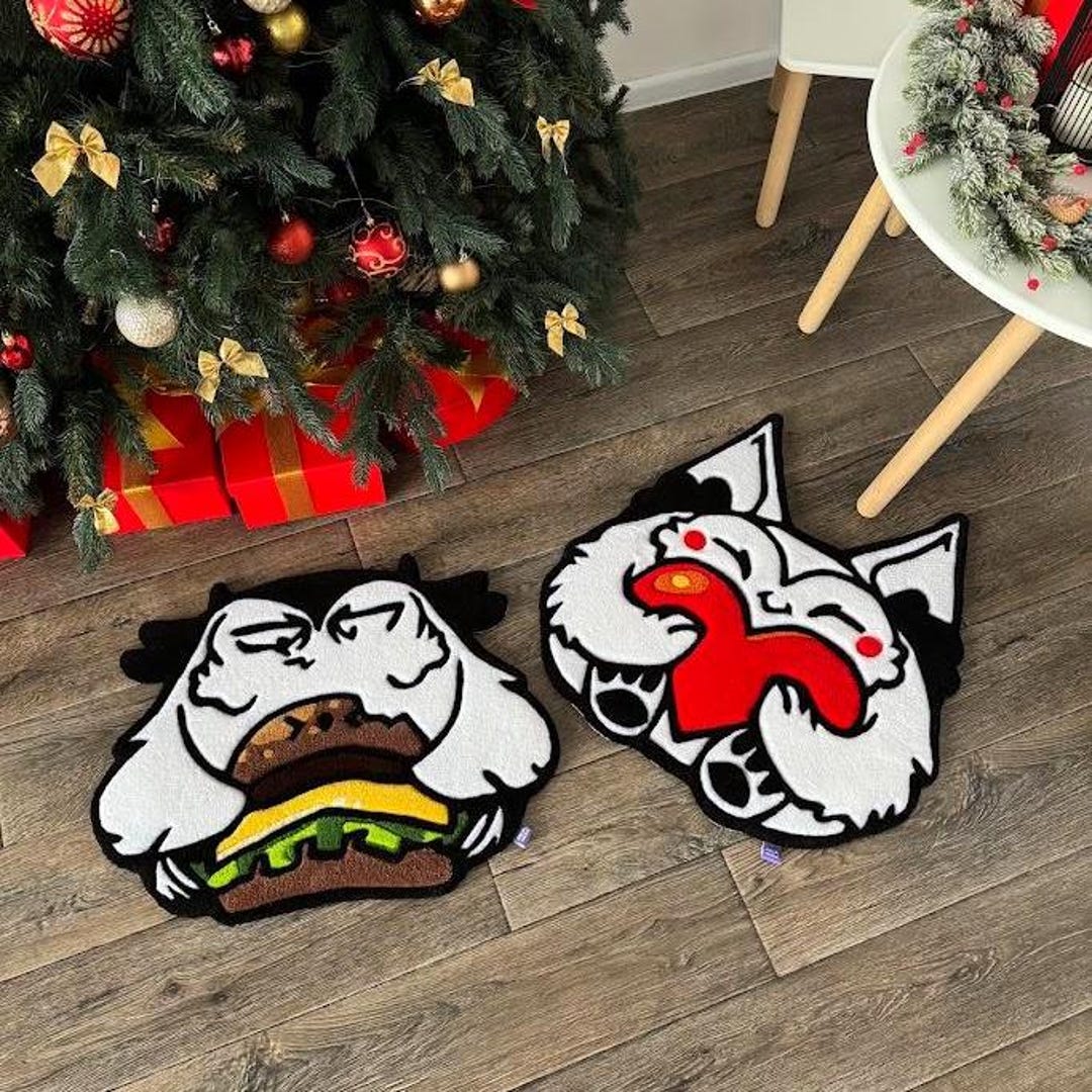 Cute Funny Tufted Rug | Irregular Kawaii Floor Rug | Handmade Soft ...