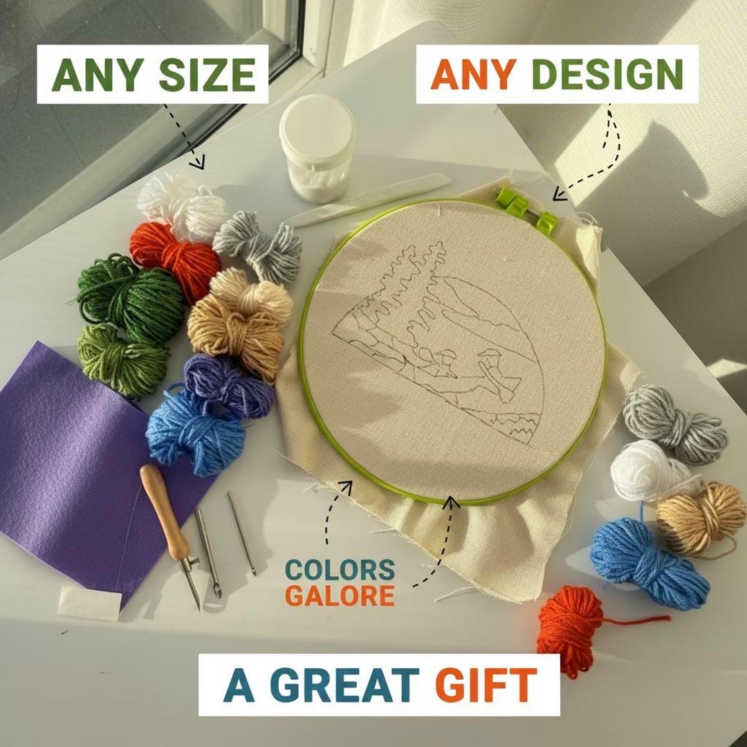 DIY Punch Needle Kit | Beginner Rug Making Kit | Craft Gift for Adults ...