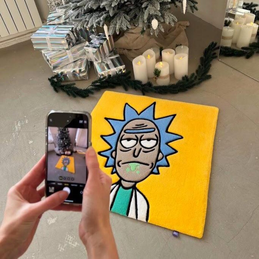 90s Cartoon Rug – Retro Hand Tufted Area Rug, Bold Graphic Rug ...
