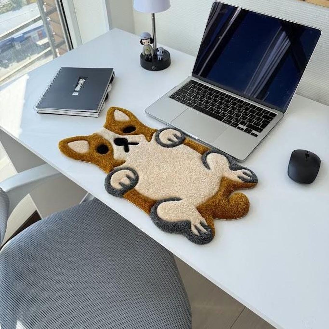 Cute Dog Keyboard Rug Wrist Rest | Handmade Desk Mat | Extra Small ...
