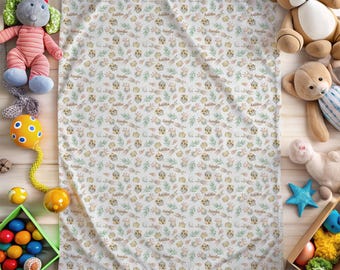 Manta de bebé personalizada: patrón neutro para guardería, suave manta Minky para niños y niñas, regalo con nombre personalizado