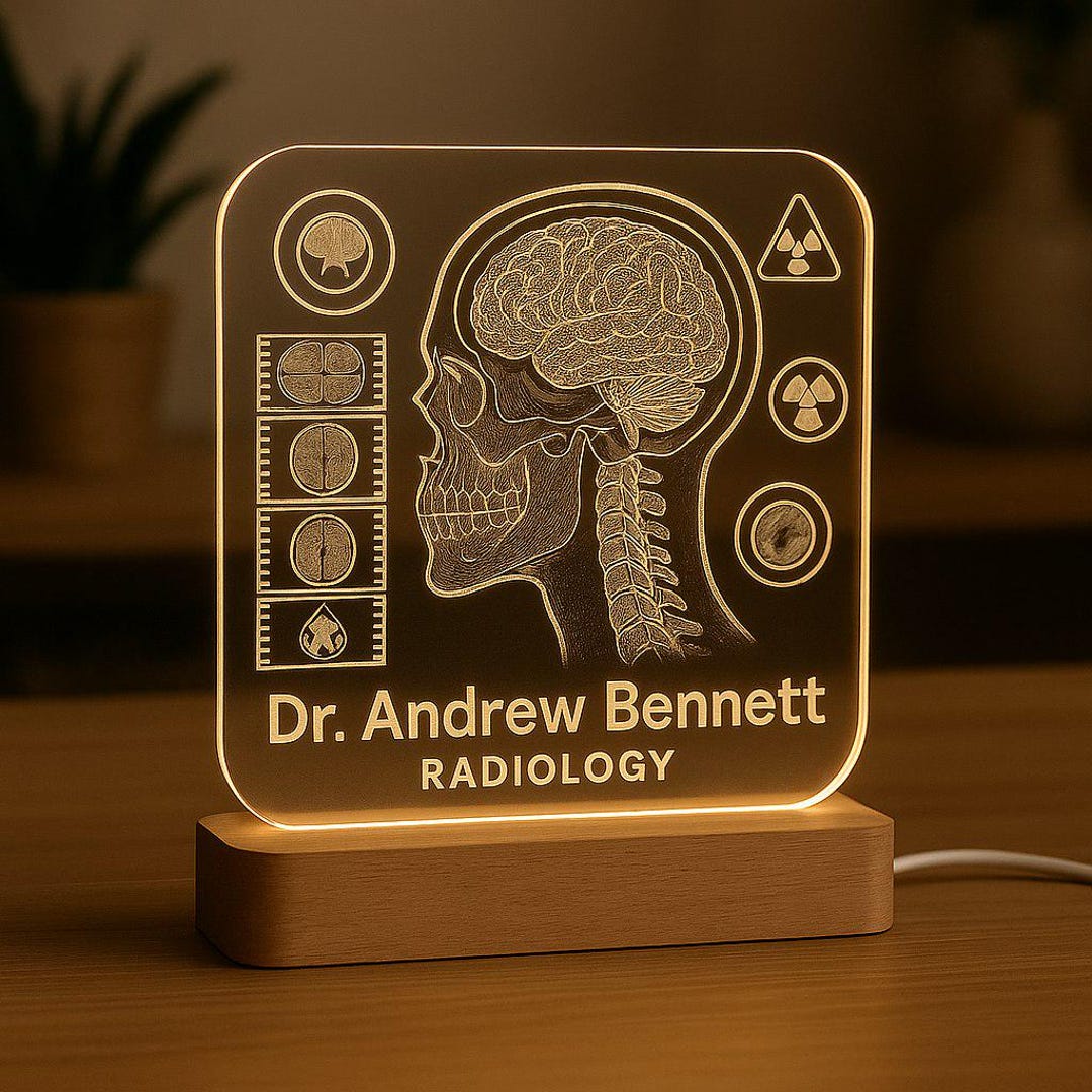 Radiologist Gift: Personalized Laser Engraved Night Light With LED Base ...