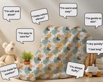 Manta infantil personalizada: suave manta Minky / Manta con nombre personalizado para niños