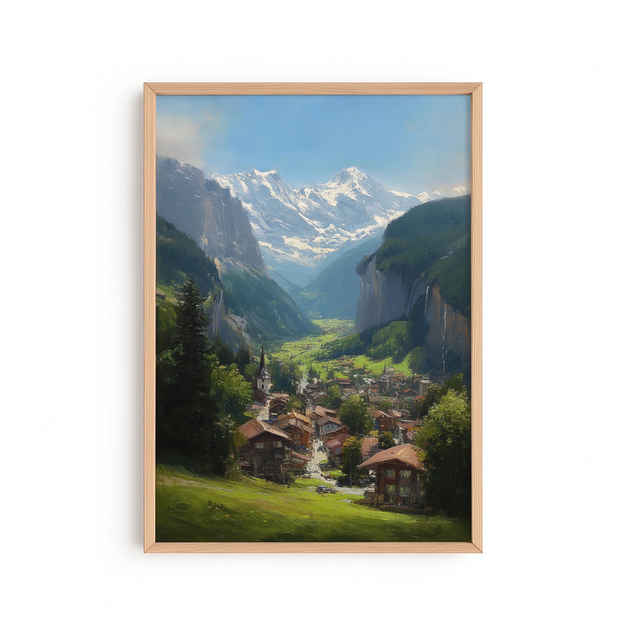 アルプス風景画　タペストリー　ゴブリン織り　木製フレーム jpg アルプスtb1467180_0 風景画 タペストリー ゴブリン織り 木製フレーム