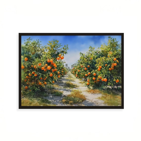 Florida Orange Grove Wall Art, Citrus Orchard Landscape Print