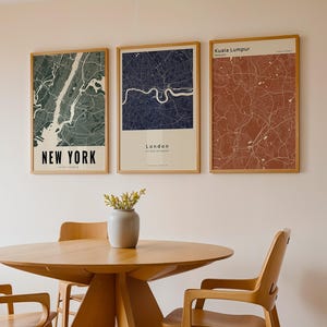 Stampa personalizzata di una mappa retrò della città - Un regalo artistico minimalista e personalizzato da appendere alla parete