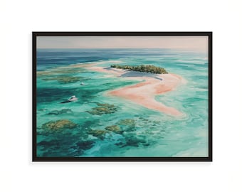Great Barrier Reef Watercolor Art Print, Australia Tropical Wall Decor, Ocean Coral Painting