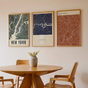 Custom City Retro Map Print — Personalized Minimalist Wall Art Gift