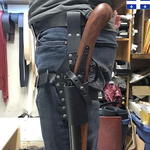 Leather leg holster for saw off shotgun double barrel m1881 street howitzer,  very high quality! Cosplay.
