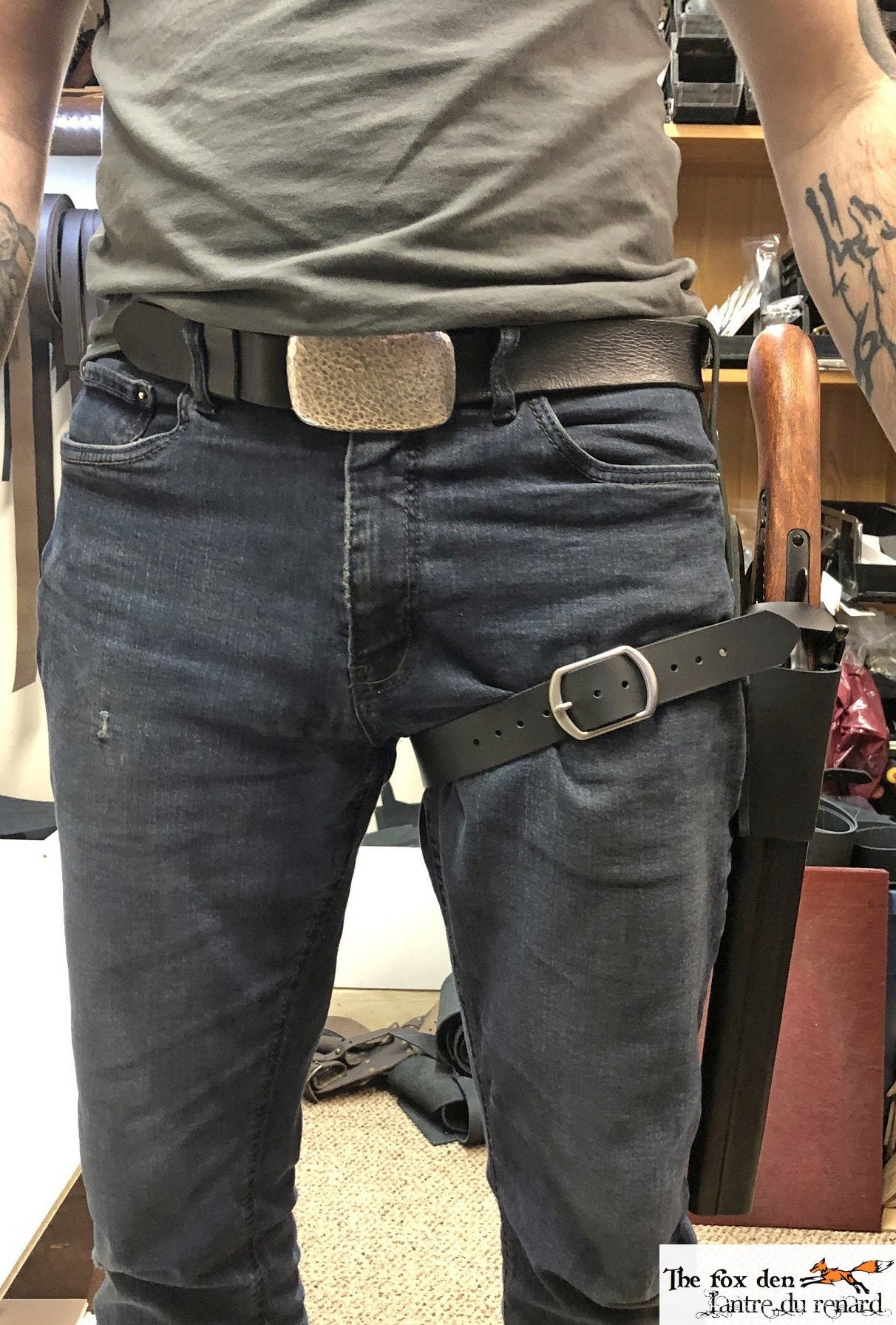 整備済 実銃用 革製 ダブルループ クロスドロー ホルスター 整備済 実銃用 革製 ダブルループ クロスドロー ホルスター