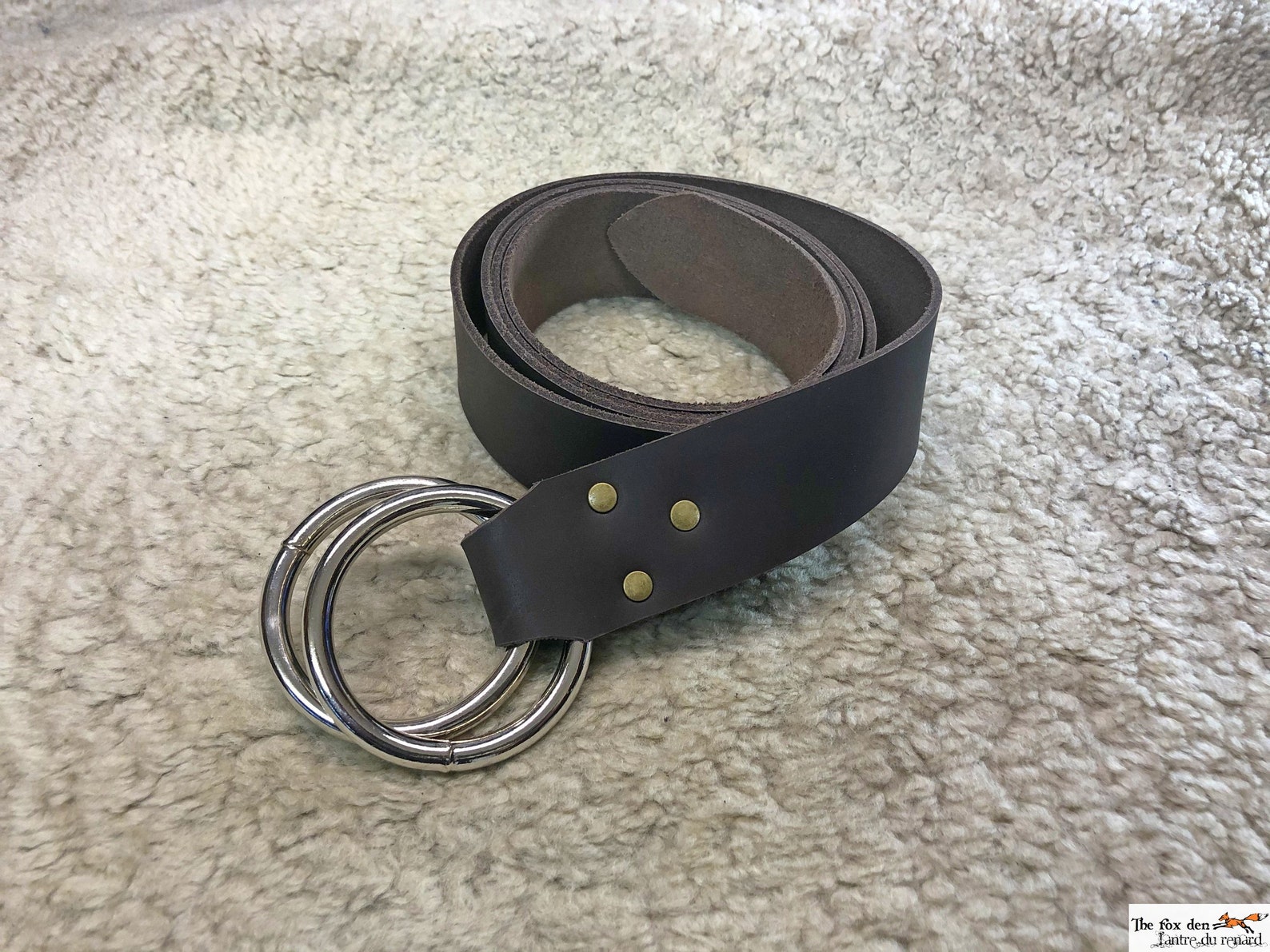 Medieval Leather Belt With Double O Ring Black or Brown | Etsy