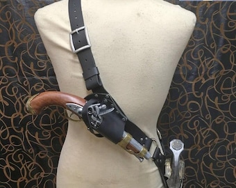 Pirate leather baldric for foam or metal sword and optional holster! The perfect addition to your pirate outfit! LARP, cosplay. Cosplay.