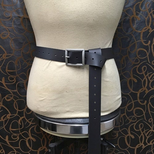 Medieval Leather Long Belt With Massive 