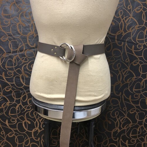 Medieval Leather Belt With Double O Ring Black Or Brown Etsy Uk