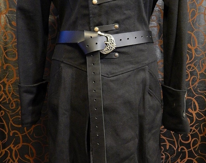 Medieval Long Belt With Celtic Buckle. Very High Quality 9oz Leather ...