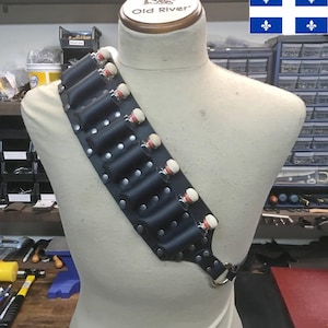 Leather shoulder strap vial kit, can also be worn as a belt. SCA, LARP, GN