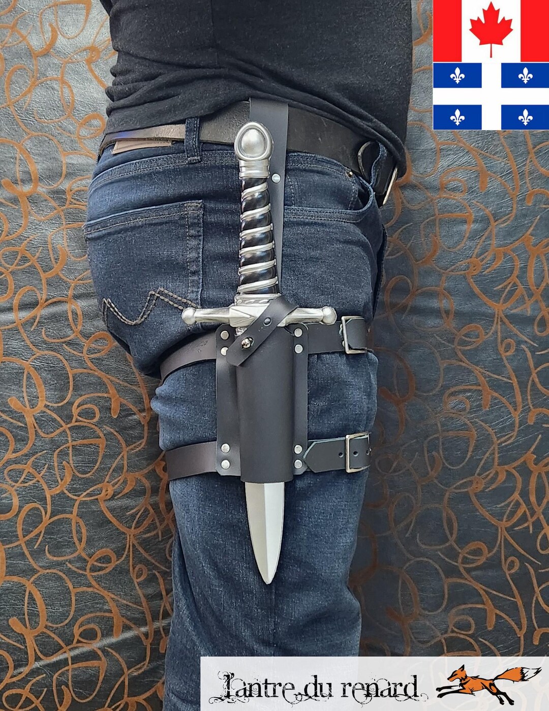 フォームダガー用のレッグレザーシース。コスチュームやコスプレに最適