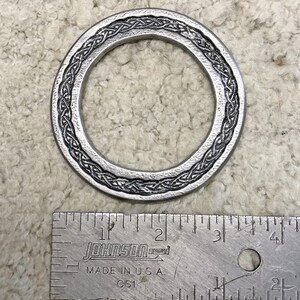 Large 3 1/2'' antique celtic ring for crafting. Good for armor and medieval belt. SCA, LARP image 4