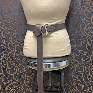 Medieval double ring belt made of thick 9oz leather, extremely durable! Brown and black. Reenactment, larp, sca