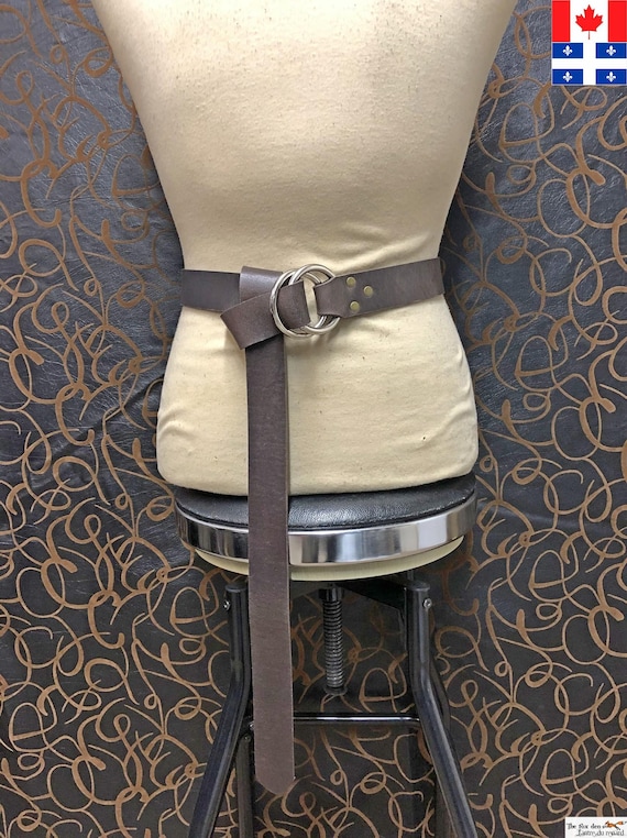 Medieval Double Ring Belt Made of Thick 9oz Leather, Extremely