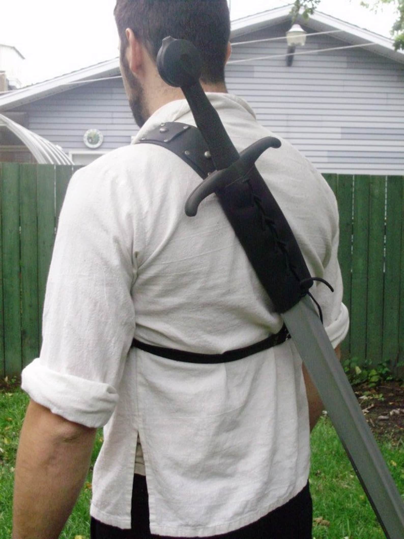 Leather Back Scabbard for Latex Sword for Reenactment High Etsy