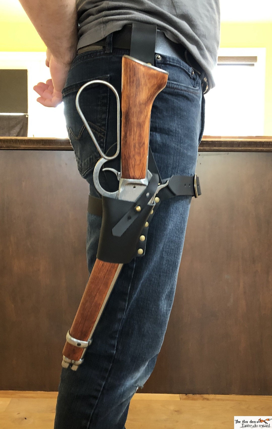 Leather Leg Holster for Mare's Leg Winchester 1892 Rifle, Very High Quality  