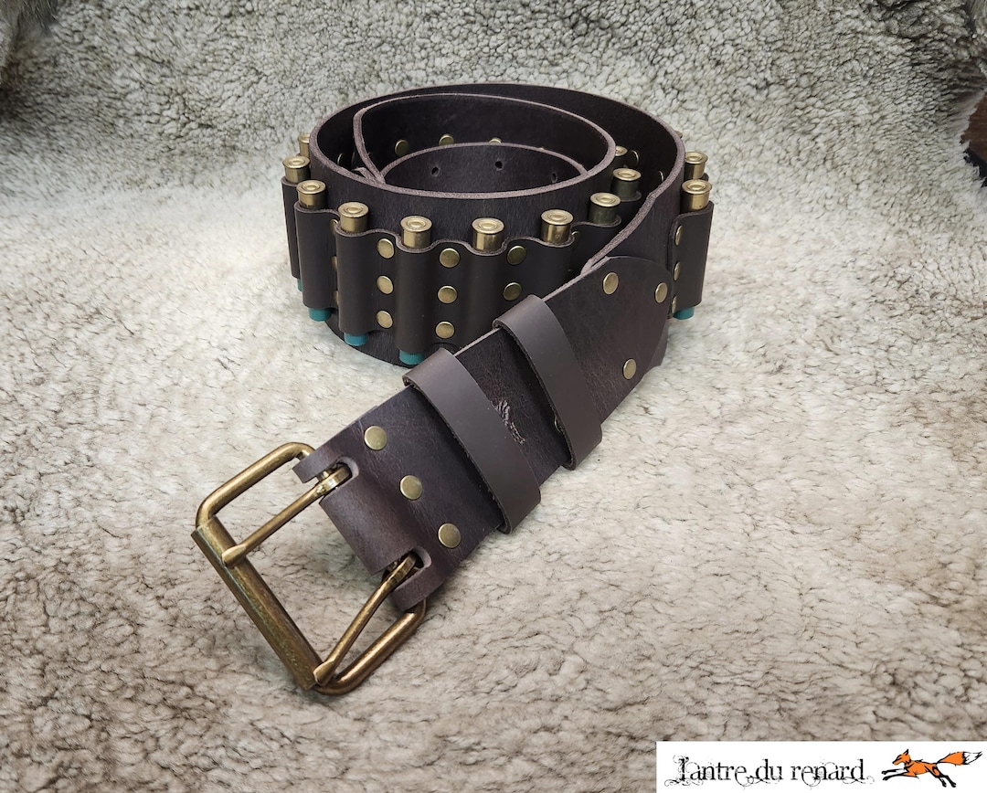 High Quality Hand Made Leather Ammo Belt for 410 Gauge Shotgun