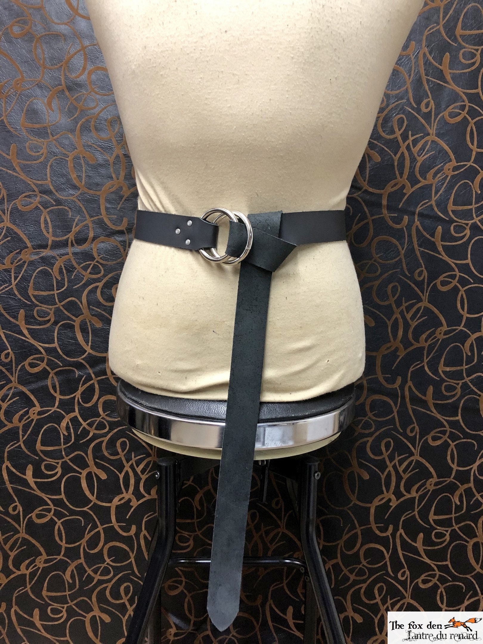 Medieval Leather Belt With Double O 