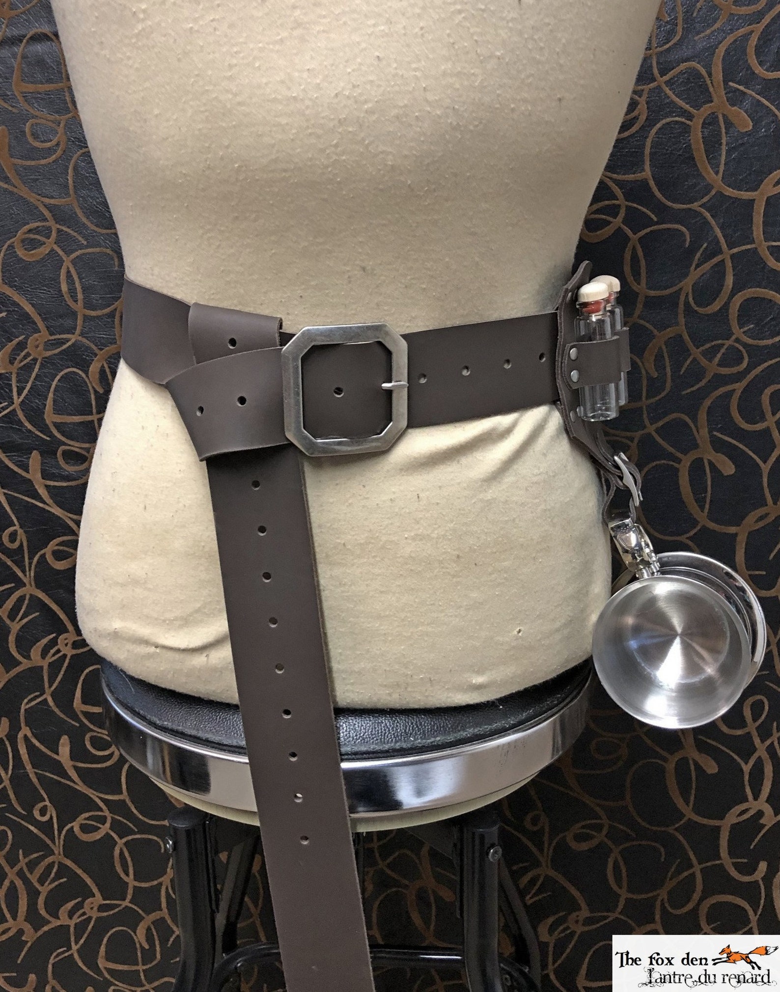 Luxury Leather Mug / Tankard Belt Holder With Buckle and Glass Etsy