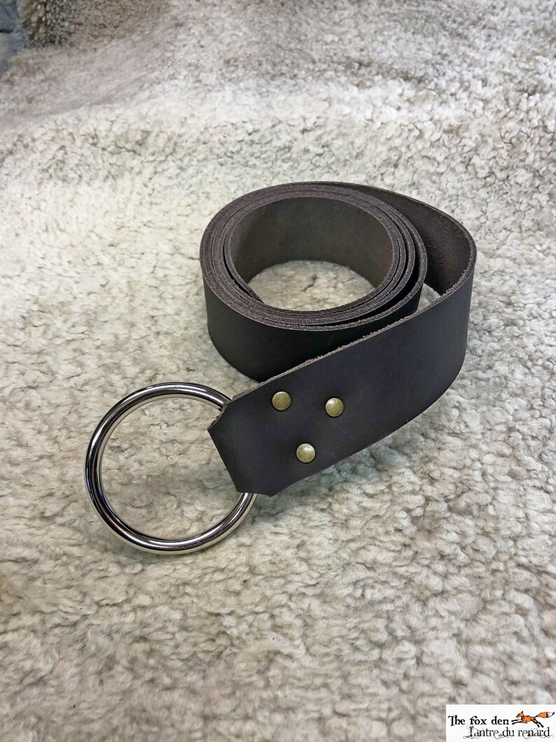 Medieval Leather Belt With O Ring. Black or Brown Reenactment Etsy