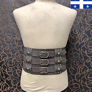 Cinturón triple pesado de gladiador/bárbaro/vikingo con cinturón extraíble. Marrón o negro, para LARP y SCA.