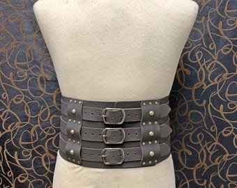 Gladiator/Barbarian/Viking heavy triple belt with removable belt. Brown or black, LARP, SCA