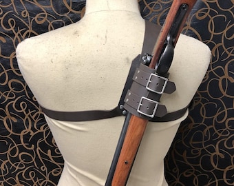 Leather back holster for saw off shotgun double barrel m1881 street howitzer! Very high quality! Cosplay.