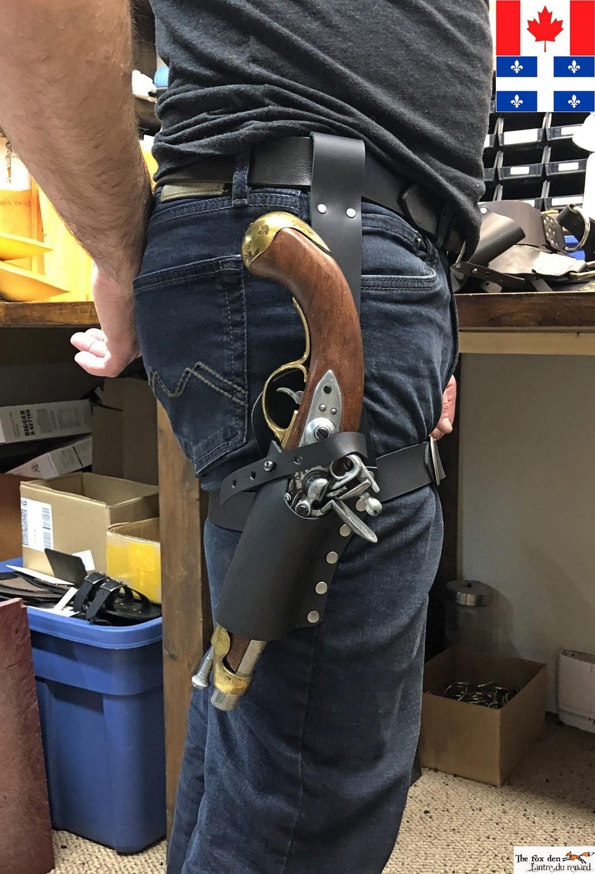 レザー ブラック ホルスターストラップ Amazon.co.jp: [Felimoa] レッグストラップ ホルスター固定用 バックル