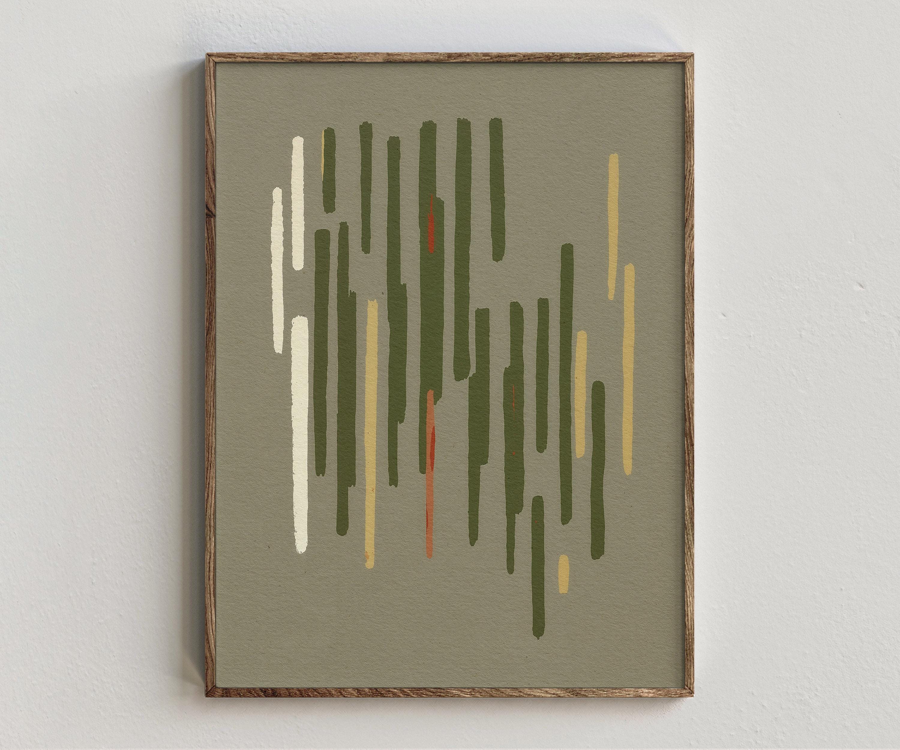 Sage Green Abstract Wall Art, Minimalist Brushstroke Print, Olive Digital Download