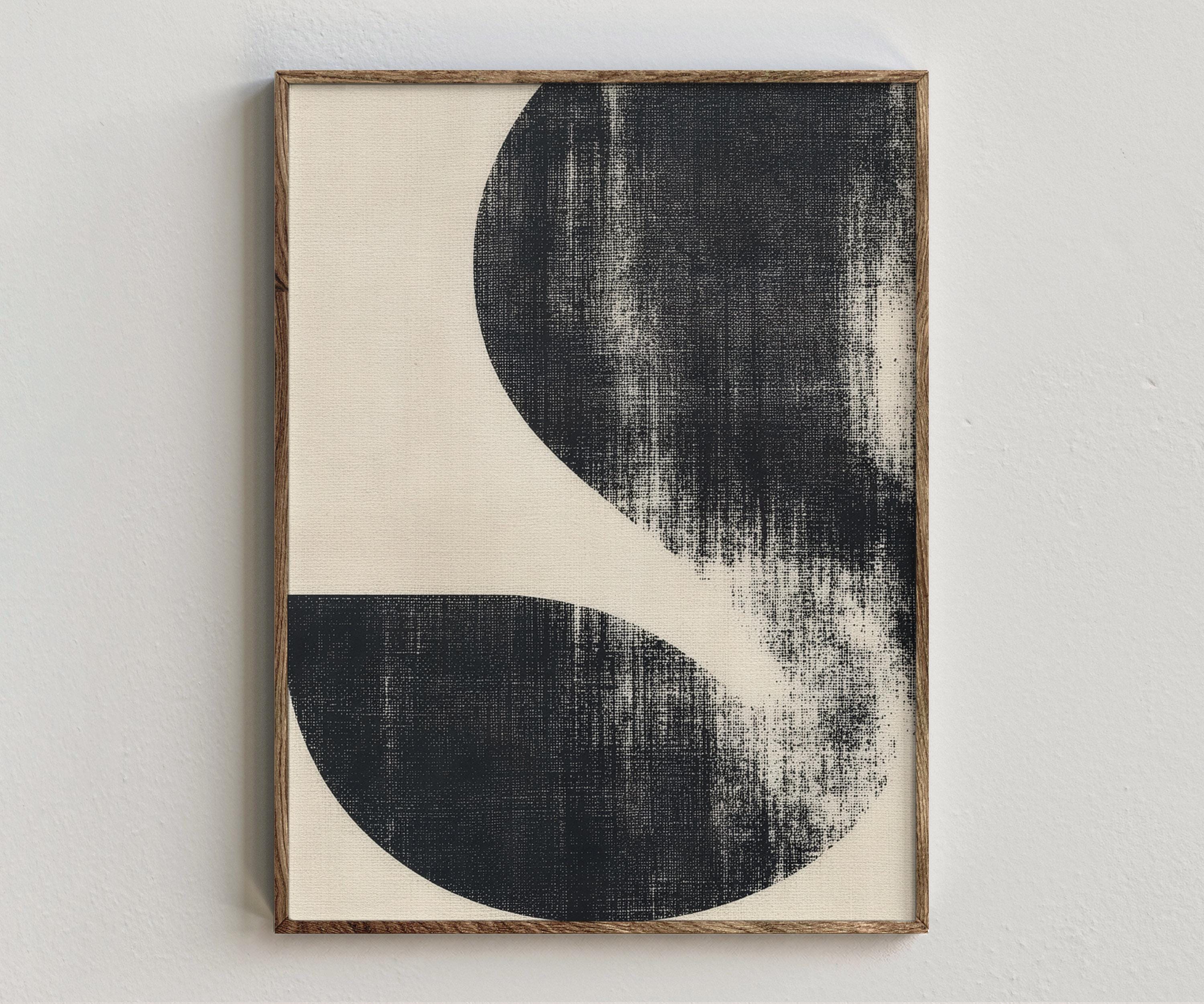 Black Abstract Art Print, Textured Minimalist Wall Art, Digital Download