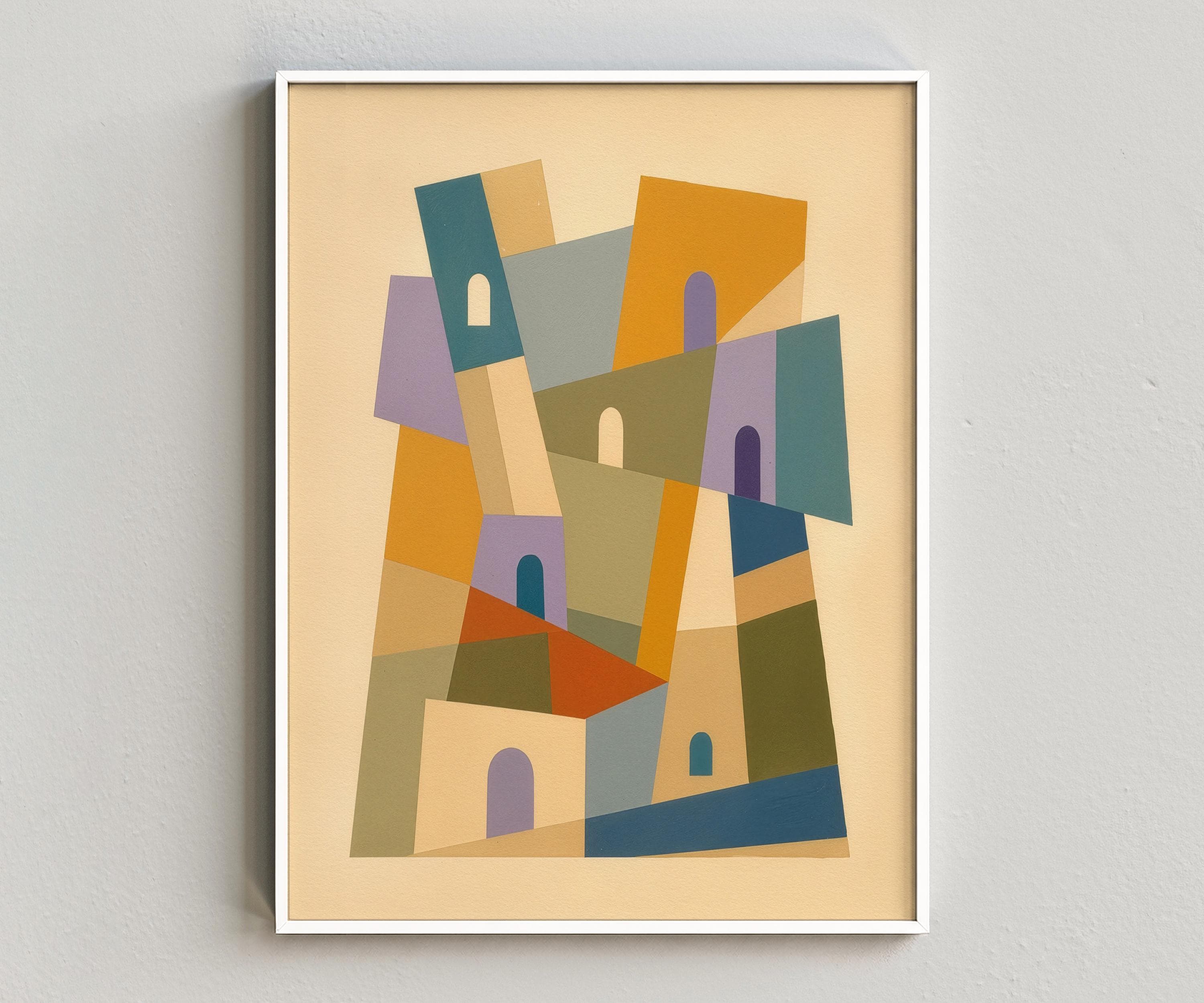 Architectural Abstract Wall Art, Geometric Arch Printable Digital Download
