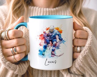 Individueller Eishockey Becher, personalisiertes Geschenk für Eishockey, Eishockey Trainer Geschenk, Sportfans Geschenk, Eishockey Geschenk, Wintersport Geschenk