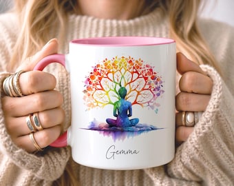 Tazza personalizzata per yoga e pilates. Tazza personalizzata per gli amanti del pilates, regalo per istruttori di yoga, regalo per il benessere consapevole, regalo di Natale