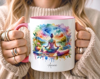 Tazza personalizzata per yoga e pilates, tazza personalizzata per gli amanti del pilates, regalo per istruttori di yoga, regalo per il benessere consapevole, regalo di Natale, regalo di Natale