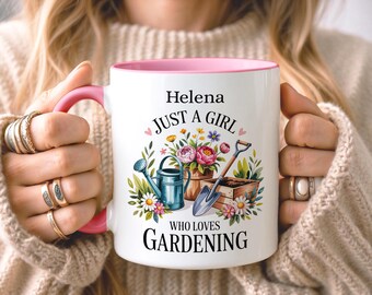 Custom Garden Lover Mug, Personalised Gardening Mug, Floral Gift for Gardener, Plant Lover Mug, Gift for Mum Friend Sister, Birthday Gift