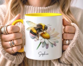 Custom Bumble Bee Mug, Personalised Bee Gift, Nature Lover Gift, Honey Bee Gift, Gift for him her, Bee Keeper Gift