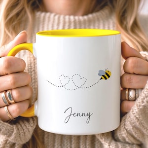 Custom Flying Bee Mug, Personalised Flying Bee Mug, Gift for Teacher, Gift for Mum, Gift for Kids, Gift for Beekeeper, Gift for Friend