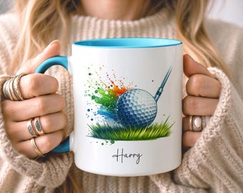 CUSTOM Golf Mug | Gift for Golf Lovers | Golfer Enthusiast Mug | Outdoor Sports Gift | Golfing Mug for Him or Her | Golf Inspired Gift