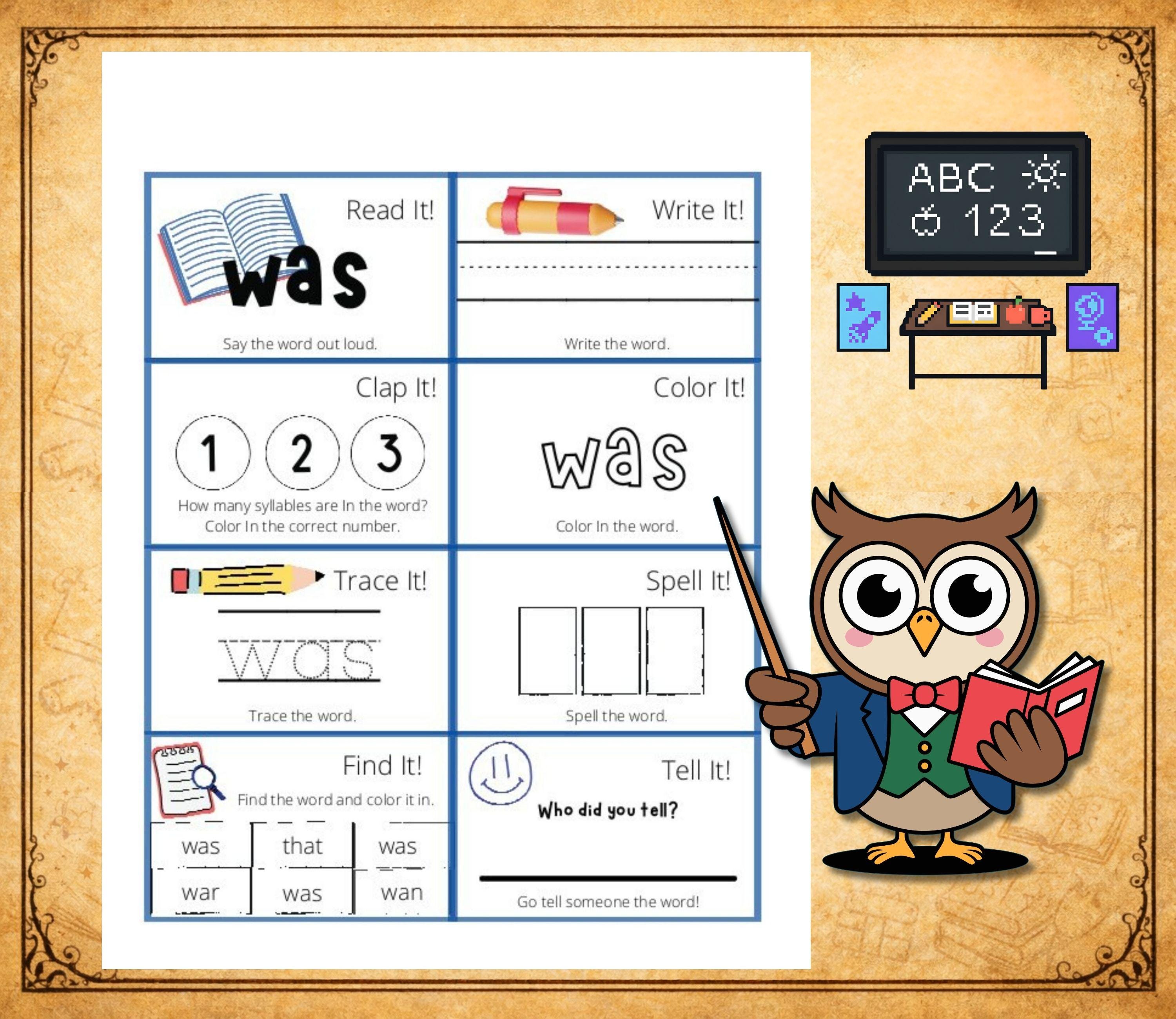 Sight Word Worksheets Bundle | Read Write Trace Find Activities ...
