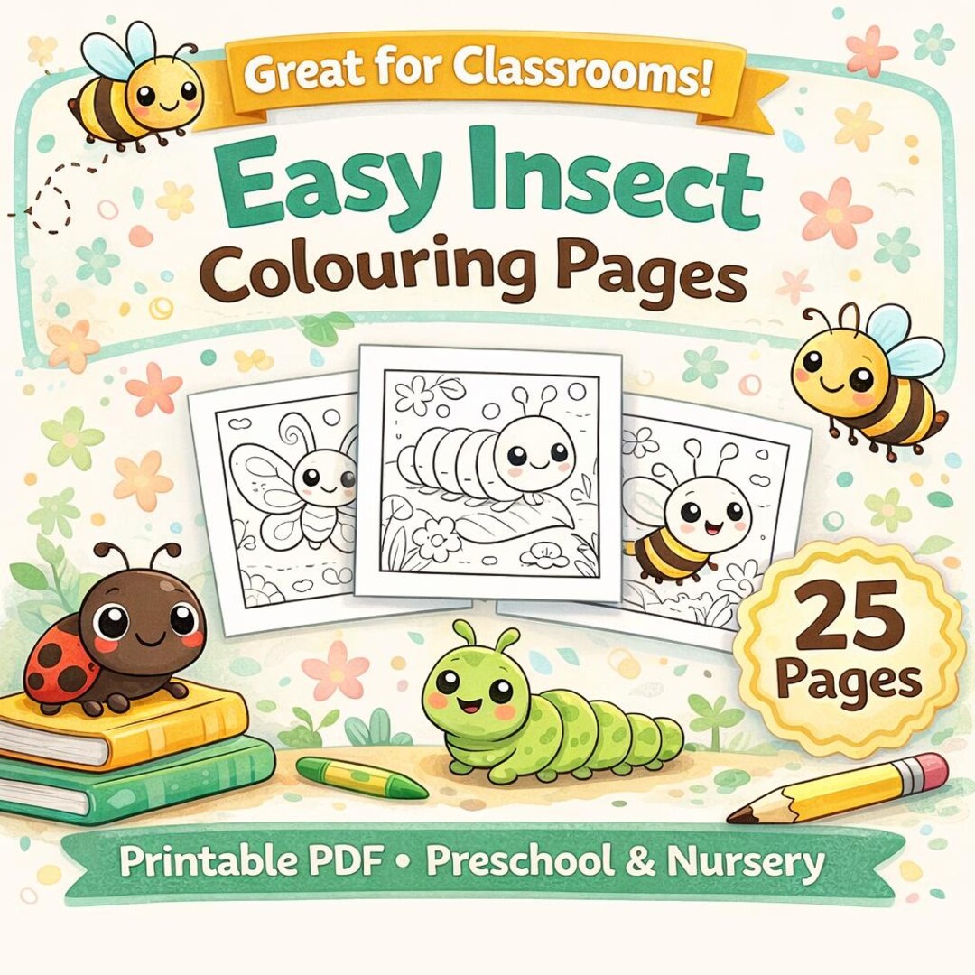Insect Week Colouring In Insect Colouring Pages for Classroom | 25 Printable PDF Worksheets ...