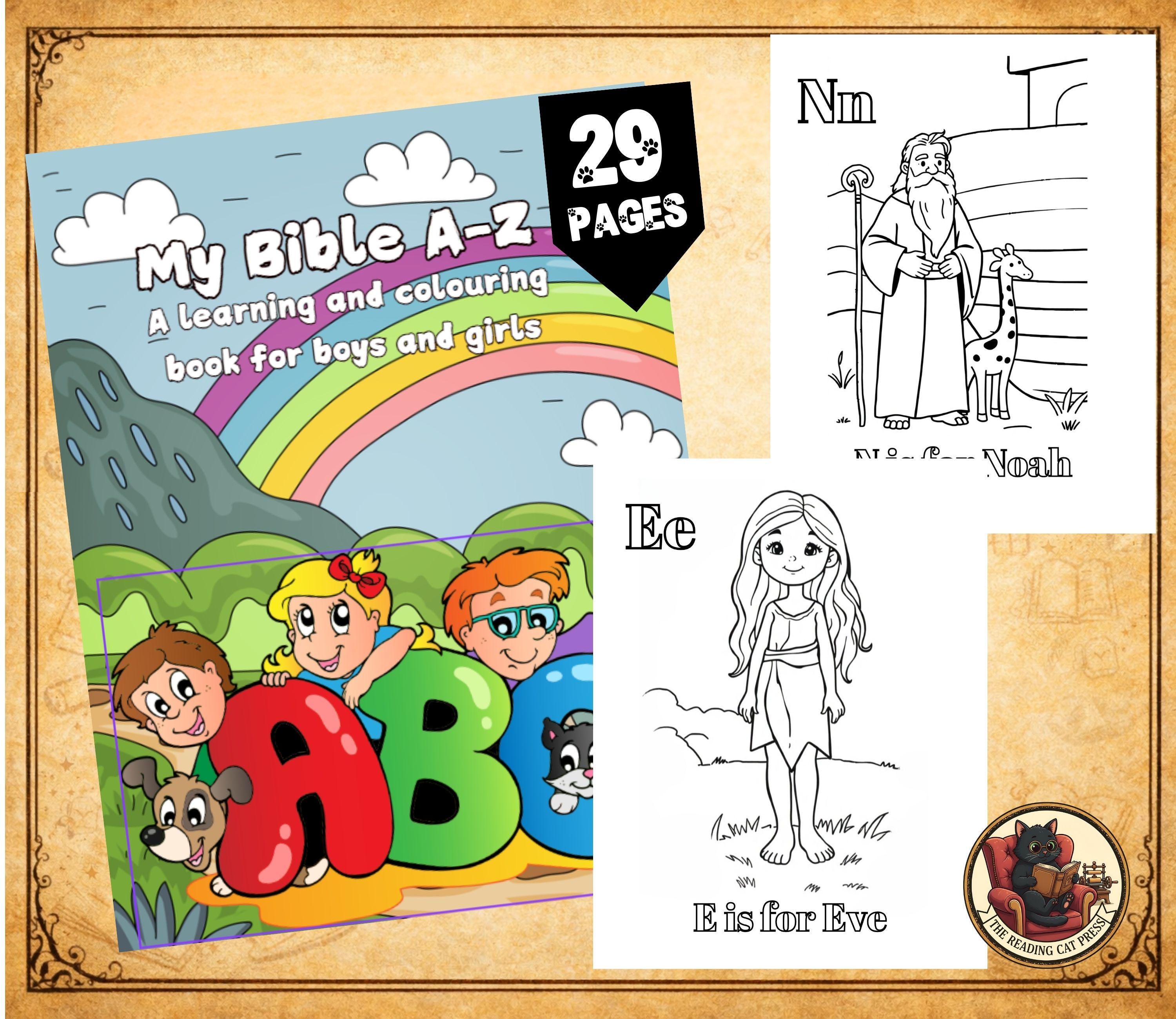 Bible A-Z Coloring Pages for Kids – Christian Alphabet (printable PDF ...