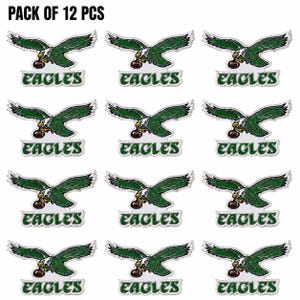 Pack of 12 Philadelphia Eagle Patches: Iron On, Sew On Jacket, Hat, Bag